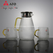 Glass Water Pitcher with Lid Heat-resistant Water Jug for Hot/Cold Water Ice Tea and Juice Beverage